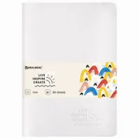 Тетрадь 60 л. в линию обложка кожзам SoftTouch, сшивка, B5 (179х250мм), БЕЛЫЙ, BRAUBERG RAINBOW, 403887 Тетрадь 60 л. в линию обложка кожзам SoftTouch, сшивка, B5 (179х250мм), БЕЛЫЙ, BRAUBERG RAINBOW, 403887