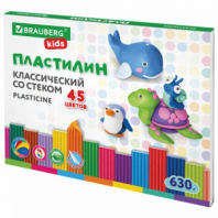 Пластилин классический BRAUBERG KIDS, 45 цветов, 630 г, стек, ВЫСШЕЕ КАЧЕСТВО, 106680 Пластилин классический BRAUBERG KIDS, 45 цветов, 630 г, стек, ВЫСШЕЕ КАЧЕСТВО, 106680