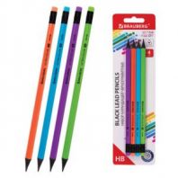 Набор карандашей чернографитных BRAUBERG "ULTRA COLOR" 4 шт., HB, с ластиком, пластиковые, 181709 Набор карандашей чернографитных BRAUBERG "ULTRA COLOR" 4 шт., HB, с ластиком, пластиковые, 181709