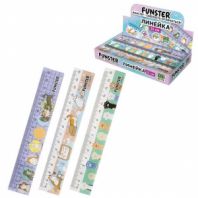Линейка пластиковая 15 см, FUNSTER (ФАНСТЕР), "КОТЫ", ассорти, дисплей, 210918