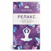 Чай NIKTEA "Релакс" травяной с мятой и лавандой, 21 пакетик в конвертах по 1,3 г, TALTHA-DP0101 Чай NIKTEA "Релакс" травяной с мятой и лавандой, 21 пакетик в конвертах по 1,3 г, TALTHA-DP0101