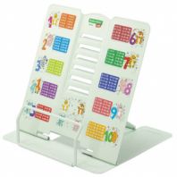 Подставка для книг и учебников большая BRAUBERG KIDS "Animals" с таблицей умножения, регулируемый угол наклона, металлическая, 238960
