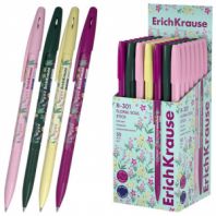 Ручка шариковая ERICH KRAUSE "R-301 Stick Floral" СИНЯЯ, синяя, корпус ассорти, линия 0,35 мм, 63077 Ручка шариковая ERICH KRAUSE "R-301 Stick Floral" СИНЯЯ, синяя, корпус ассорти, линия 0,35 мм, 63077