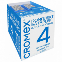 Батарейки алкалиновые КОМПЛЕКТ 4 шт., CROMEX (КРОМЕКС) Alkaline, Крона 9V (6LR61, 6LF22, 1604A), короб, 456453 Батарейки алкалиновые КОМПЛЕКТ 4 шт., CROMEX (КРОМЕКС) Alkaline, Крона 9V (6LR61, 6LF22, 1604A), короб, 456453