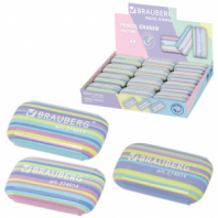 Ластик BRAUBERG "PASTEL STRIPES", 45х24х10 мм, пастельные цвета ассорти, 274014 Ластик BRAUBERG "PASTEL STRIPES", 45х24х10 мм, пастельные цвета ассорти, 274014