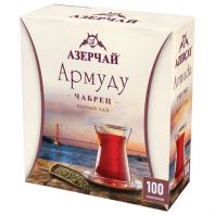 Чай АЗЕРЧАЙ "Армуду" черный с чабрецом, 100 пакетиков по 1,6 г, 420536