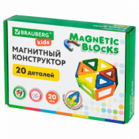 Магнитный конструктор MAGNETIC BLOCKS, 20 магнитных деталей, BRAUBERG KIDS, 665718 Магнитный конструктор MAGNETIC BLOCKS, 20 магнитных деталей, BRAUBERG KIDS, 665718