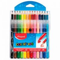 Набор для творчества MAPED "Color'Peps Kit": 12 фломастеров, 15 цветных карандашей, футляр, 897412