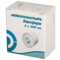 Лейкопластырь рулонный ВЕРОФАРМ, 3х500 см, тканевая основа, картонная коробка, 20024111 Лейкопластырь рулонный ВЕРОФАРМ, 3х500 см, тканевая основа, картонная коробка, 20024111