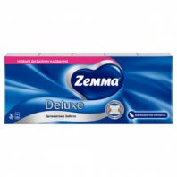 Платочки бумажные носовые ZEMMA/ZEWA Deluxe 3-слойные, СПАЙКА 10 пачек по 10 шт., 21х21 см, 511741 Платочки бумажные носовые ZEMMA/ZEWA Deluxe 3-слойные, СПАЙКА 10 пачек по 10 шт., 21х21 см, 511741