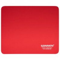 Коврик для мыши SONNEN "RED", резина + ткань, 220х180х3 мм, 513306