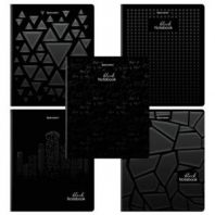 Тетрадь А5, 48 л., BRAUBERG, скоба, клетка, матовая ламинация, выборочный лак, "Black" (микс в спайке), 404375 Тетрадь А5, 48 л., BRAUBERG, скоба, клетка, матовая ламинация, выборочный лак, "Black" (микс в спайке), 404375