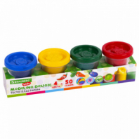 Пластилин-тесто для лепки BRAUBERG KIDS, 4 цвета, 200 г, яркие классические цвета, крышки-штампики, 106714 Пластилин-тесто для лепки BRAUBERG KIDS, 4 цвета, 200 г, яркие классические цвета, крышки-штампики, 106714