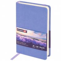 Скетчбук, слоновая кость 140 г/м2 90х140 мм, 80 л., КОЖЗАМ, резинка, BRAUBERG ART CLASSIC, пастель сиреневый, 116875 Скетчбук, слоновая кость 140 г/м2 90х140 мм, 80 л., КОЖЗАМ, резинка, BRAUBERG ART CLASSIC, пастель сиреневый, 116875