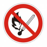Знак запрещающий "Запрещается пользоваться открытым огнем и курить", диаметр - 200 мм, пленка самоклеящаяся, 610002/Р02 Знак запрещающий "Запрещается пользоваться открытым огнем и курить", диаметр - 200 мм, пленка самоклеящаяся, 610002/Р02