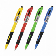 Ручка шариковая автоматическая с грипом STAFF "BP-16 Neon", СИНЯЯ, ассорти, линия письма 0,35 мм, 143750 Ручка шариковая автоматическая с грипом STAFF "BP-16 Neon", СИНЯЯ, ассорти, линия письма 0,35 мм, 143750