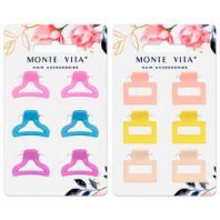 Крабы для волос НАБОР 6 шт., 2,5 см, soft touch, АССОРТИ, MONTE VITA (МОНТЕ ВИТА), 457029
