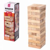 Игра настольная "БАШНЯ", 48 деревянных блоков, ЗОЛОТАЯ СКАЗКА, 662294 Игра настольная "БАШНЯ", 48 деревянных блоков, ЗОЛОТАЯ СКАЗКА, 662294