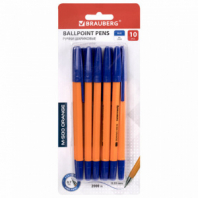Ручки шариковые BRAUBERG "M-500 ORANGE", НАБОР 10 шт., СИНИЕ, узел 0,7 мм, линия письма 0,35 мм, 143951 Ручки шариковые BRAUBERG "M-500 ORANGE", НАБОР 10 шт., СИНИЕ, узел 0,7 мм, линия письма 0,35 мм, 143951