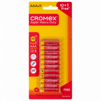 Батарейки солевые "мизинчиковые" КОМПЛЕКТ 10+1 шт., CROMEX (КРОМЕКС) Super Heavy Duty, AAA (R03, 24A), блистер, 456257 Батарейки солевые "мизинчиковые" КОМПЛЕКТ 10+1 шт., CROMEX (КРОМЕКС) Super Heavy Duty, AAA (R03, 24A), блистер, 456257