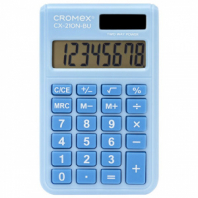 Калькулятор карманный CROMEX (КРОМЕКС) CX-210N-BU (96х62 мм), 8 разрядов, двойное питание, голубой, 273835 Калькулятор карманный CROMEX (КРОМЕКС) CX-210N-BU (96х62 мм), 8 разрядов, двойное питание, голубой, 273835