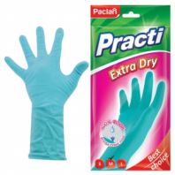 Перчатки МНОГОРАЗОВЫЕ резиновые PACLAN "Extra Dry", хлопчатобумажное напыление, 100% флок, размер 7,5-8, M (средний), синие, вес 52 г, 7340, 407341 Перчатки МНОГОРАЗОВЫЕ резиновые PACLAN "Extra Dry", хлопчатобумажное напыление, 100% флок, размер 7,5-8, M (средний), синие, вес 52 г, 7340, 407341