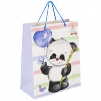 Пакет подарочный (1 штука) 26x13x32 см, ЗОЛОТАЯ СКАЗКА "Lovely Panda", глиттер, белый с голубым, 608241 Пакет подарочный (1 штука) 26x13x32 см, ЗОЛОТАЯ СКАЗКА "Lovely Panda", глиттер, белый с голубым, 608241