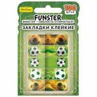 Закладки клейкие Z-сложения FUNSTER (ФАНСТЕР) "Футбол", 45х12 мм, 100 шт. (5 цветов х 20 листов), в диспенсере, 116698 Закладки клейкие Z-сложения FUNSTER (ФАНСТЕР) "Футбол", 45х12 мм, 100 шт. (5 цветов х 20 листов), в диспенсере, 116698