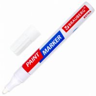 Маркер-краска лаковый EXTRA (paint marker) 4 мм, БЕЛЫЙ, УСИЛЕННАЯ НИТРО-ОСНОВА, BRAUBERG, 151978 Маркер-краска лаковый EXTRA (paint marker) 4 мм, БЕЛЫЙ, УСИЛЕННАЯ НИТРО-ОСНОВА, BRAUBERG, 151978