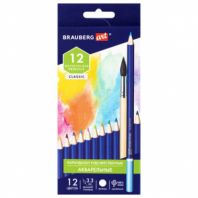 Карандаши художественные цветные акварельные BRAUBERG ART CLASSIC, 12 цветов, грифель 3,3 мм, 181529 Карандаши художественные цветные акварельные BRAUBERG ART CLASSIC, 12 цветов, грифель 3,3 мм, 181529