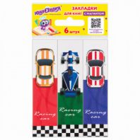 Закладки для книг с магнитом RACE CARS, набор 6 шт., блестки, 25x196 мм, ЮНЛАНДИЯ, 113446 Закладки для книг с магнитом RACE CARS, набор 6 шт., блестки, 25x196 мм, ЮНЛАНДИЯ, 113446
