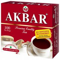 Чай АКБАР "Premium Quality" черный байховый цейлонский, 100 пакетиков по 2 г, 1050046 Чай АКБАР "Premium Quality" черный байховый цейлонский, 100 пакетиков по 2 г, 1050046