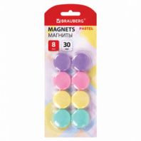 Магниты 30 мм, НАБОР 8 шт., BRAUBERG "PASTEL", блистер, 272518 Магниты 30 мм, НАБОР 8 шт., BRAUBERG "PASTEL", блистер, 272518