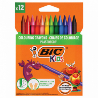 Мелки пластиковые BIC "Plastidecor", 12 цветов, ультрапрочные, круглые, картонная упаковка, подвес, 945764 Мелки пластиковые BIC "Plastidecor", 12 цветов, ультрапрочные, круглые, картонная упаковка, подвес, 945764