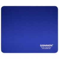 Коврик для мыши SONNEN "BLUE", резина + ткань, 220х180х3 мм, 513308