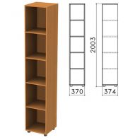 Шкаф (стеллаж) "Фея", 370х370х2000 мм, 4 полки, цвет орех милан, КФ15.5 Шкаф (стеллаж) "Фея", 370х370х2000 мм, 4 полки, цвет орех милан, КФ15.5
