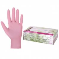 Перчатки нитриловые смотровые SFM Supersoft PINK, Германия, 100 пар (200 штук), размер 7-8, M (средний), розовые Перчатки нитриловые смотровые SFM Supersoft PINK, Германия, 100 пар (200 штук), размер 7-8, M (средний), розовые