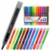 Маркеры стираемые для белой доски НАБОР 12 ЦВЕТОВ, BRAUBERG "MULTICOLOR", 3 мм, 152121