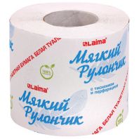 Бумага туалетная "МЯГКИЙ РУЛОНЧИК" белая, 51 метр, 1-слойная, LAIMA, 114737 Бумага туалетная "МЯГКИЙ РУЛОНЧИК" белая, 51 метр, 1-слойная, LAIMA, 114737