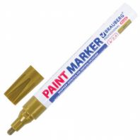 Маркер-краска лаковый (paint marker) 4 мм, ЗОЛОТОЙ, НИТРО-ОСНОВА, алюминиевый корпус, BRAUBERG PROFESSIONAL PLUS, 151449 Маркер-краска лаковый (paint marker) 4 мм, ЗОЛОТОЙ, НИТРО-ОСНОВА, алюминиевый корпус, BRAUBERG PROFESSIONAL PLUS, 151449
