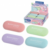 Ластик BRAUBERG "PASTEL OVAL", 50х23х10 мм, цвета ассорти, овальный, 274023 Ластик BRAUBERG "PASTEL OVAL", 50х23х10 мм, цвета ассорти, овальный, 274023