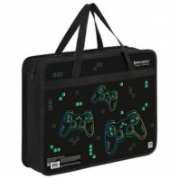 Папка на молнии с ручками BRAUBERG А4, 1 отделение, пластик, 80 мм, "Pixel gamepad", 274497