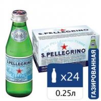 Вода ГАЗИРОВАННАЯ минеральная SAN PELLEGRINO, 0,25 л, ИТАЛИЯ, стеклянная бутылка, УТ-00003768 Вода ГАЗИРОВАННАЯ минеральная SAN PELLEGRINO, 0,25 л, ИТАЛИЯ, стеклянная бутылка, УТ-00003768