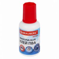 Клей ПВА УСИЛЕННЫЙ 20 г с кисточкой (бумага, фотографии, картон, дерево), BRAUBERG Extra, 272998 Клей ПВА УСИЛЕННЫЙ 20 г с кисточкой (бумага, фотографии, картон, дерево), BRAUBERG Extra, 272998