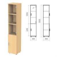 Шкаф закрытый со стеклом "Канц", 350х350х1830 мм, цвет бук невский (КОМПЛЕКТ) Шкаф закрытый со стеклом "Канц", 350х350х1830 мм, цвет бук невский (КОМПЛЕКТ)