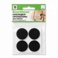 Накладки-протекторы для мебели ФЕТРОВЫЕ самоклеящиеся, d=28 мм, черные, КОМПЛЕКТ 16 шт., BOOMHOUSE (БУМХАУС), 701823 Накладки-протекторы для мебели ФЕТРОВЫЕ самоклеящиеся, d=28 мм, черные, КОМПЛЕКТ 16 шт., BOOMHOUSE (БУМХАУС), 701823