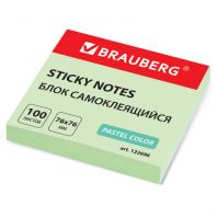 Блок самоклеящийся (стикеры) BRAUBERG, ПАСТЕЛЬНЫЙ, 76х76 мм, 100 листов, зеленый, 122696 Блок самоклеящийся (стикеры) BRAUBERG, ПАСТЕЛЬНЫЙ, 76х76 мм, 100 листов, зеленый, 122696