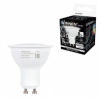 Лампа светодиодная SONNEN EXTRA, 8 (70) Вт, GU10, софит, нейтральный белый, 30000 ч, LED MR16-GU10-8W-4000, 457923