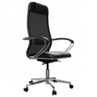 Кресло офисное МЕТТА "ErgoLife" Comfort, хром, сиденье мягкое, ткань-сетка/экокожа, черное Кресло офисное МЕТТА "ErgoLife" Comfort, хром, сиденье мягкое, ткань-сетка/экокожа, черное