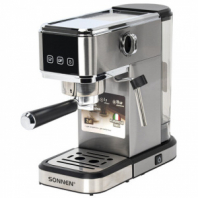 Кофеварка рожковая SONNEN CM-2033, ручной капучинатор, сенсор, 1 л, 1350 Вт, 19 бар, 457883 Кофеварка рожковая SONNEN CM-2033, ручной капучинатор, сенсор, 1 л, 1350 Вт, 19 бар, 457883